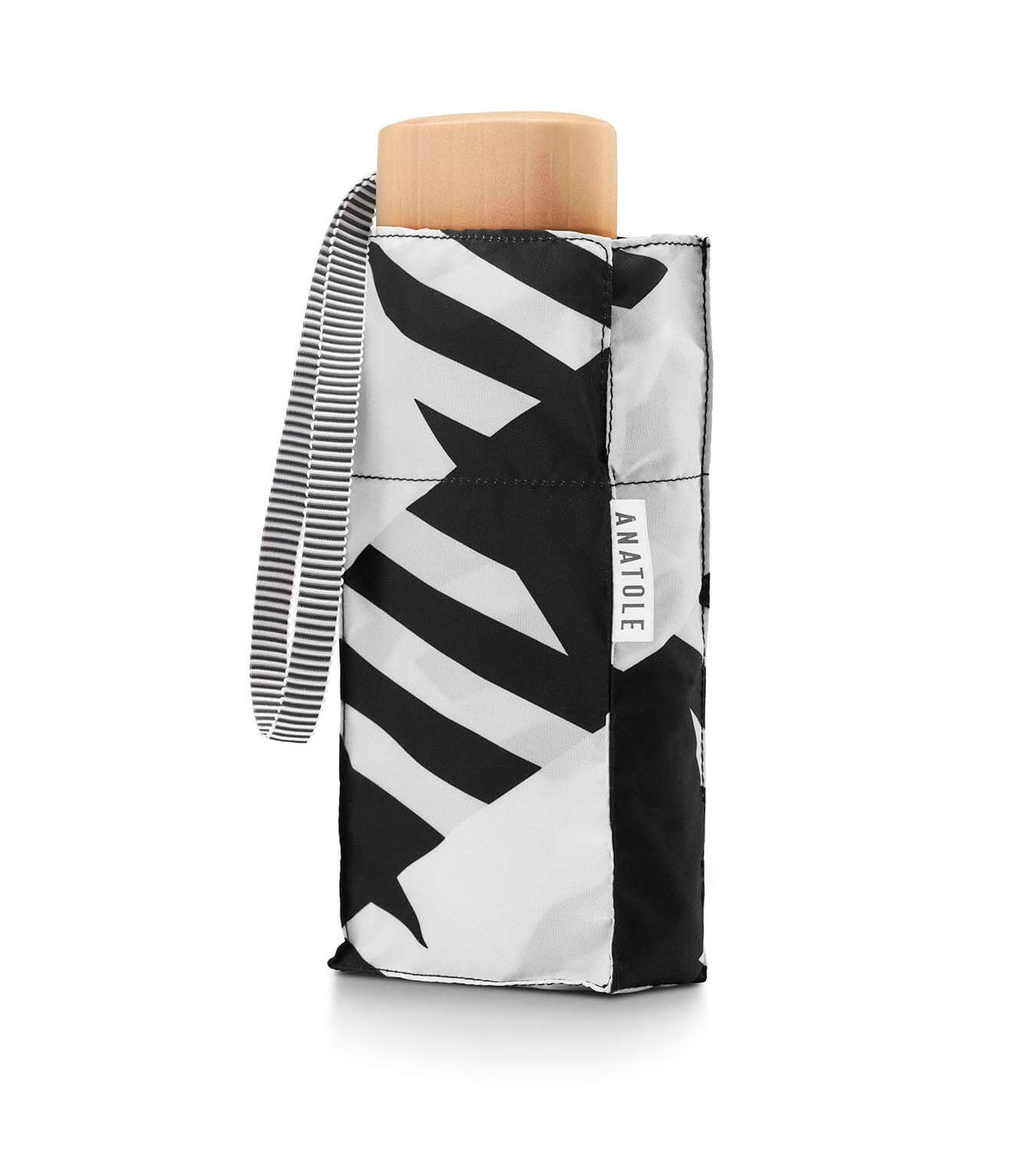 Mini parapluie Vichy oversize noir SMITH Anatole parapluie pliant