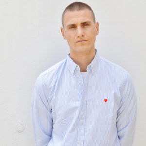 brosbi icon shirt heart light blue white stripe