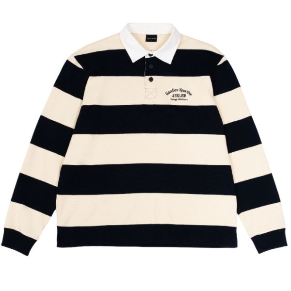goodies sportive rich kid premium longsleeve polo off white zwart