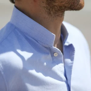 chemise col tailleur bleue x crop center jpg