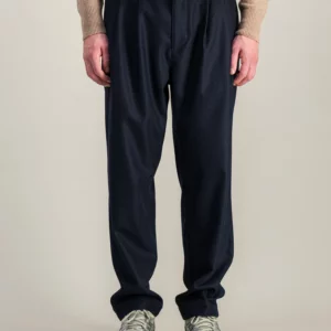 pantalon flanelle laine double pleats marine parages jpg